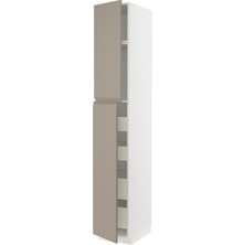 Hobiurun Mutfak boy dolabı, UPPLÖV mat koyu bej, 40x60x240 cm, 2 kapaklı ve 4 çekmeceli