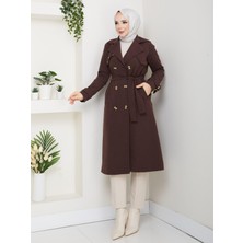 Eslemnur Arkası Zincir Detaylı Trençkot