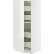 Hobiurun Mutfak boy dolabı, RINGHULT beyaz, 60x60x140 cm, 1 kapaklı ve 4 çekmeceli