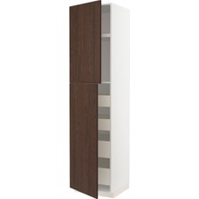 Hobiurun Mutfak boy dolabı, SINARP kahverengi, 60x60x240 cm, 2 kapaklı ve 4 çekmeceli