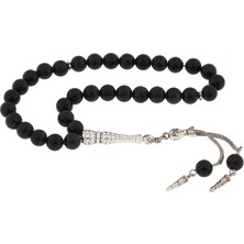 Gumush ​Doğaltaş Metal Püsküllü Lacivert Yıldız Taşı Tesbih