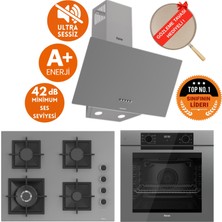 Ferre Fryart & Silentart Anfa Sessiz Antrasit Gri Ankastre Set (D088-SA+ QEP63CPR +SC408-WFA 1'wok)