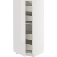 Hobiurun Mutfak boy dolabı, RINGHULT açık gri, 60x60x140 cm, 1 kapaklı ve 4 çekmeceli