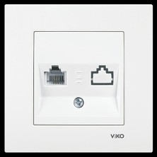 Viko 1 Adet Tekli Nümeris Cat3 Beyaz (Çerçeve Dahil)