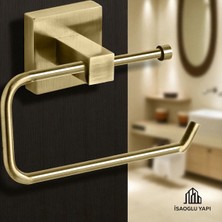 İsaoğlu Yapı Eskitme Gold Tuvalet Kağıtlık Klasik Renk Eskitme Banyo Kağıtlık Pirinç