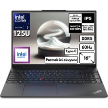Lenovo Thinkpad E16 G2 Ultra 5-125U 64-Gbddr5 4 Tbssd Intel Graphics 16" Wuxga Windows 11 Home Notebook 21MA003MTXZG64