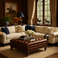 The Ivy Concept Store The Noble Run Kahverengi Kare Chester Deri Puf