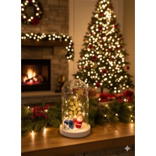 Dodomar Büyük Boy Noel Baba Fanus – Peri Ledli Yılbaşı Dekoratif Masa Süsü