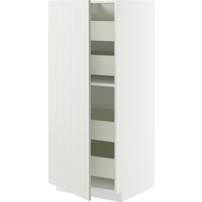 Hobiurun Mutfak boy dolabı, STENSUND beyaz, 60x60x140 cm, 1 kapaklı ve 4 çekmeceli