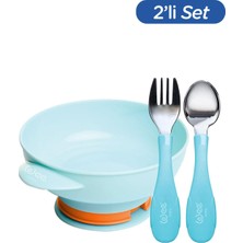 Wee Baby Süper Vakumlu Tabak ve Çelik Kaşık Çatal Seti Erkek