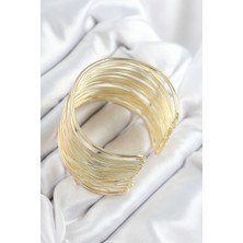 Mustran Clariss Pirinç Tel Sarma Model Gold Renk Kadın Bileklilk