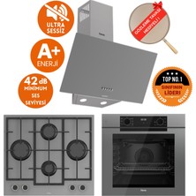 Ferre Fryart & Silentart Enq Yeni Seri Sessiz Antrasit Gri Ankastre Set (D088-SA+ QEP63CPR +LN388 )