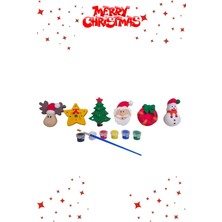 Tarçın Boyama Atölyesi Eğitici Etkinlik Yılbaşı-Noel-Christmas 6'li Set 2 Boyutlu 8 cm 6 Adet
