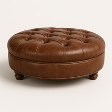 The Ivy Concept Store Wındsor Chester Deri Yuvarlak Puf