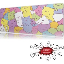 Urzuva Color Meow 90X40 4mm Kalınlık Premium Gaming Oyuncu Mousepad, Anti Slip Xxl Mouse Pad