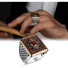 Mem Güney Silver Kırmızı Mikro Zirkon Taşlı 925 Ayar Gümüş Yüzük