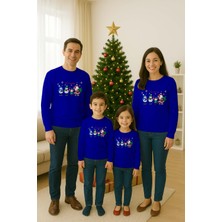 Sedirli Unisex Happy New Year Yılbaşı Baskılı Yetişkin ve  Çocuk Sweatshirt 3 Iplik Şardonlu Kumaş
