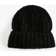 Koton Yumuşak Dokulu Katlama Detaylı Kırçıllı Örgü Bere