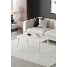 ED Efelez Design Orta Sehpa Metal Ayaklı , Roma Orta Sehpa , Beyaz Metal - Beyaz Tabla