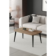 ED Efelez Design Orta Sehpa Metal Ayaklı , Roma Orta Sehpa , Siyah Metal - Atlantik Çam Tabla
