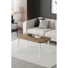 ED Efelez Design Orta Sehpa Metal Ayaklı , Roma Orta Sehpa , Beyaz Metal - Atlantik Çam Tabla