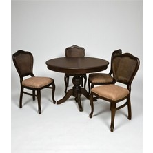 Kleinhaus Furniture Elegansia Ahşap Açılır Masa Takımı, 4 Adet Lilia Sandalye