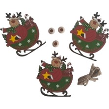 Dodomar Yılbaşı Ağaç Süsü Ahşap Mdf 3lü Paket