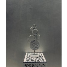 Lamazif Soyut Halkalı Seramik Heykel – 50X20 cm Organik Dokulu Sanatsal Zemin Objesi