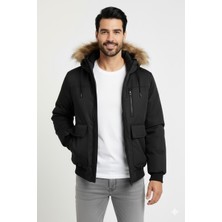 Jack & Jones Jjcharlıe Detachable Faux Fur Bomber Erkek Mont Siyah 12279474