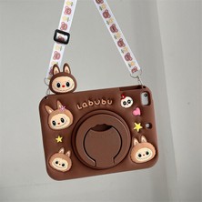 Five-E Apple iPad Air 11 Inc M3 Çocuklar Için Askılı 360 Derece Standlı Soft Labubu Karakter Silikon Kılıf A3266 A3267