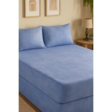 Vionetta Mavi Lastikli Çarşaf Yastık Kılıflı