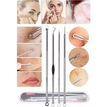 SanalAMCA Store 4 Lü Kutulu Paslanmaz Komedon Akne - Siyah Nokta Temizleyici Set