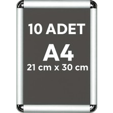 OfisDS 10 Adet A4 Alüminyum Çerçeve Rondo Köşe Aç Kapa Açılır Kapanır