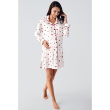 Artış Collection Artışş Collectıon Uzun Kollu Düğmeli Kalpli Termal Hamile Gecelik 21113