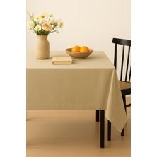 Devor Kadife Dokulu Masa Örtüsü | Şık, Yumuşak, Leke Tutmaz Bej Masa Örtüsü