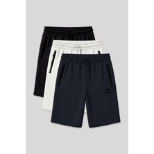 Tommy Life Standart Kalıp 3lü Paket Siyah-Lacivert-Ekru Erkek Şort - 81136
