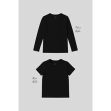 Tommy Life Standart Fit Basic O Yaka 2li Paket Siyah Unisex Çocuk T-Shirt