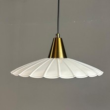 Bamyum Risso Beyaz Metal Avize Eskitme Plafonyer Başlık Tekli Rustik Cafe Modern Sarkıt Aydınlatma