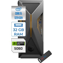 Asus Tuf Gaming Intel Core I5 13420H 32GB 512GB SSD 8GB/RTX5060 660W Platinum Freedos Gaming Masaüstü Bilgisayarr 13420H0920F09 + Zettausb