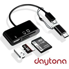 Sylar Daytona A5256 Tip-C=>3'lü Micro Usb+Sd+Msd Otg