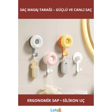 Letsii Askılı Yumuşak Silikon Uçlu Saç Masaj Tarağı