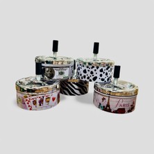 Kosova Metal Döner Kapaklı Baskılı Kül Tablası (Çap 11 Cm) Kokusuz