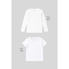 Tommy Life Standart Fit Basic O Yaka 2li Paket Beyaz Unisex Çocuk T-Shirt