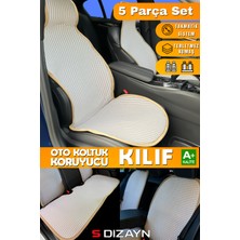 S-Dizayn Oto Koltuk Koruyucu Kılıf Set Krem Universal 2+3 Parça Ön Arka