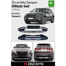 S-Dizayn Hyundai Tucson Ön ve Arka Tampon Koruma Difüzör Seti 2021-2024 A+ Kalite