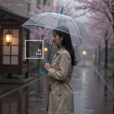 İki Yedi Konsept Robzom Mavi Şeffaf Şemsiye | Modern ve Enerjik Tasarım (90X70 Cm) Hediyelik Eşyalar Minimalist