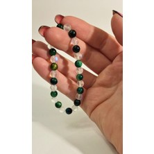 Dair Sezgi Orijinal Ay Taşı Kaplan Gözü Bileklik - 8mm Doğal Taş Kadın/erkek Içsel Denge ve Güç Bilekliği