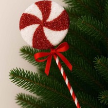 Ritzz Dekoratif Simli Lolipop Şeker Yılbaşı Ağaç Süsü 45 cm (1 Adet)