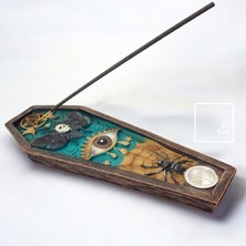 İki Yedi Konsept Kurukafa Örümcek Figürlü Tütsülük – Totem Tasarım Renkli Çubuk ve Konik Tütsü Kabı Hediyelik