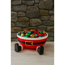 Kırmızı Noel Baba Şeklinde 3D Baskı Kâse – Yılbaşı Dekor ve Şekerlik